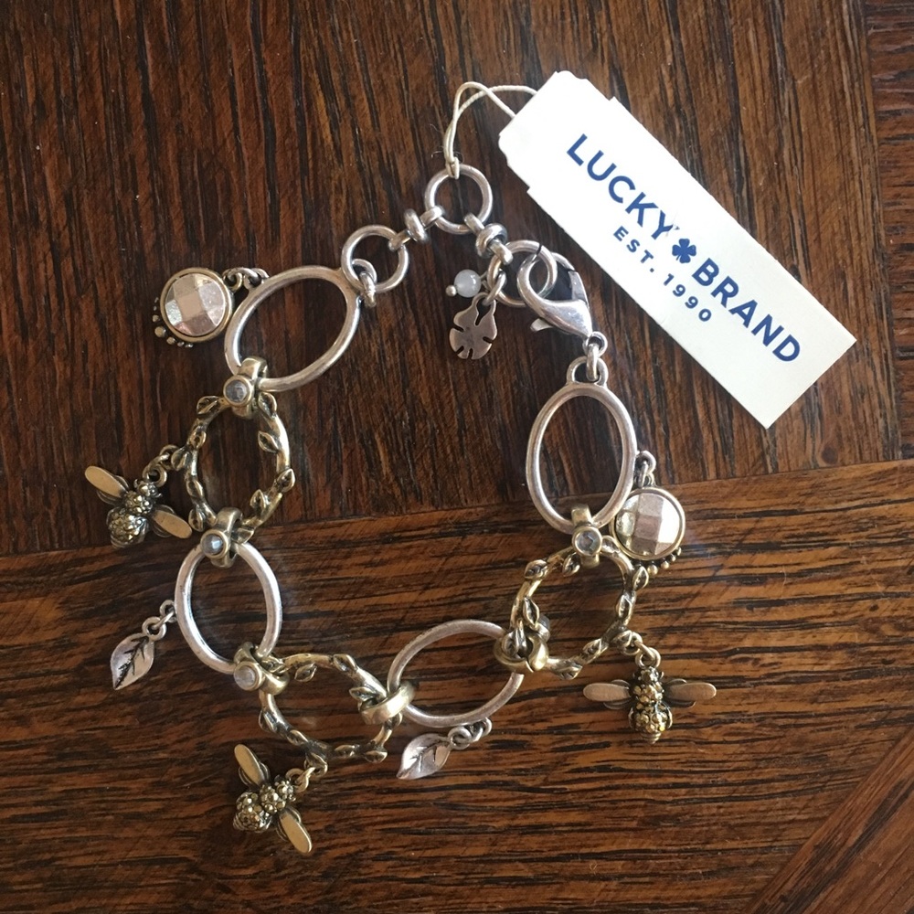Bumblebee and leaf bracelet.